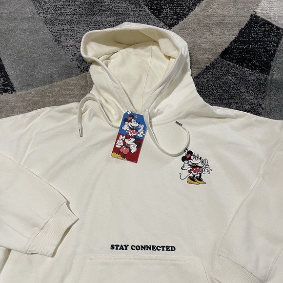 Levis Disney Sweatshirt Hoodie Adult XL Ivory Mickey Minnie Heavy Pullover NEW - Picture 7 of 16